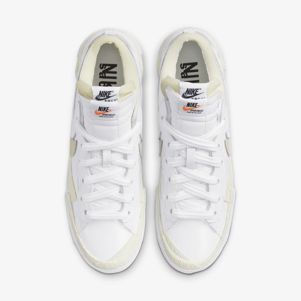 靴 NIKE sacai BLAZER LOW White DM6443-100 NIKE BLAZER LOW SACAI WHITE PATENT LEATHER 2022 - Stay Fresh